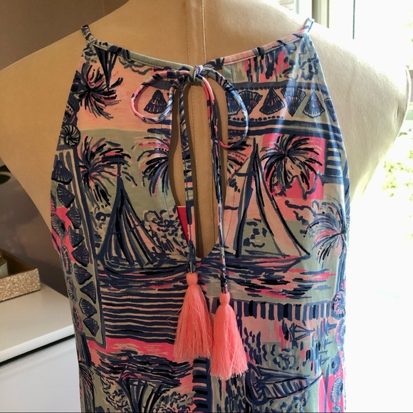 LILLY PULITZER Margot Dress in Whisper Blue Yeah Buoy Print Sz S NWT - Picture 8 of 14